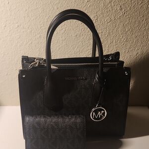 Michael Kors Black Satchel and Wallet
